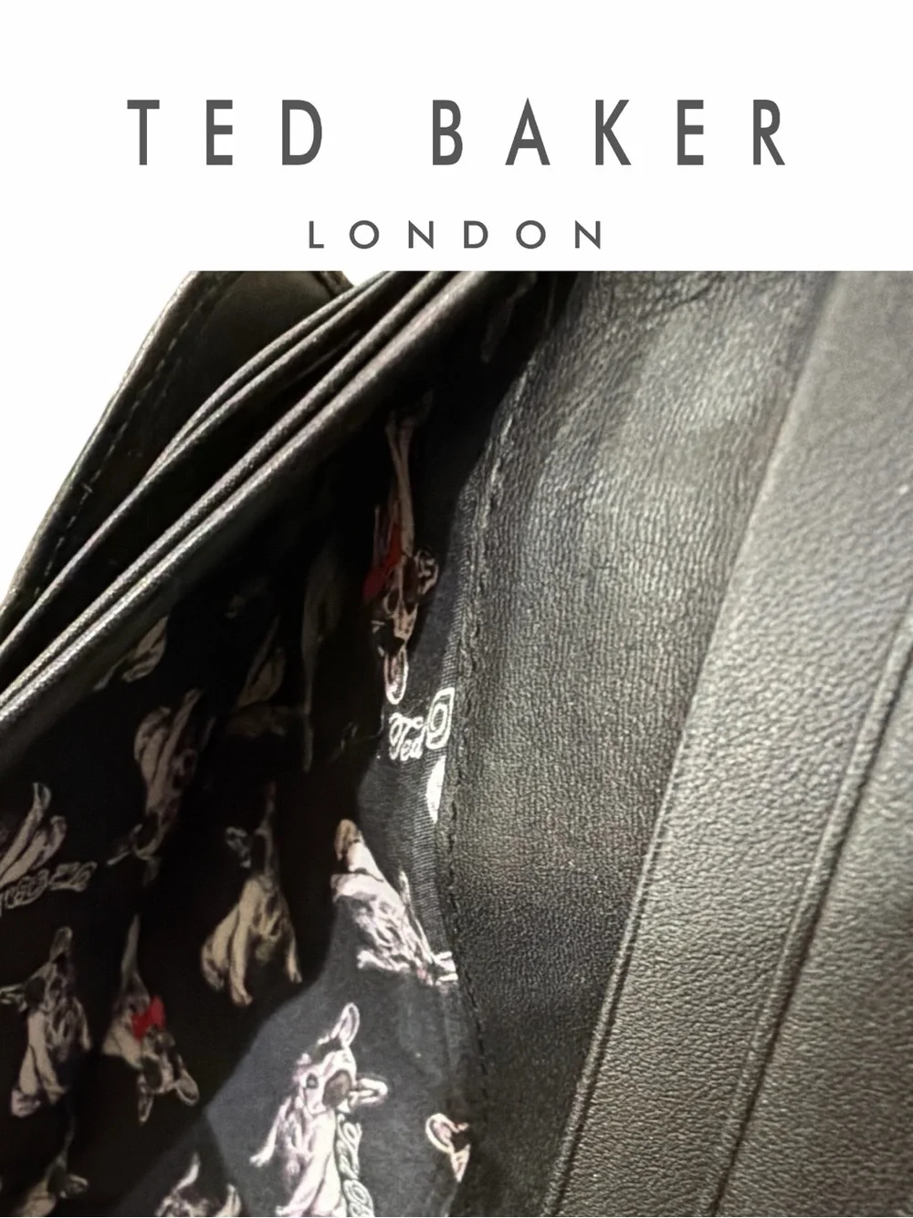 Ted‎ Baker Black Croc-Embossed Leather Wallet